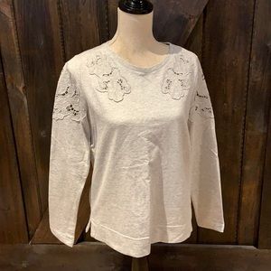 Dalia grey floral long sleeve top